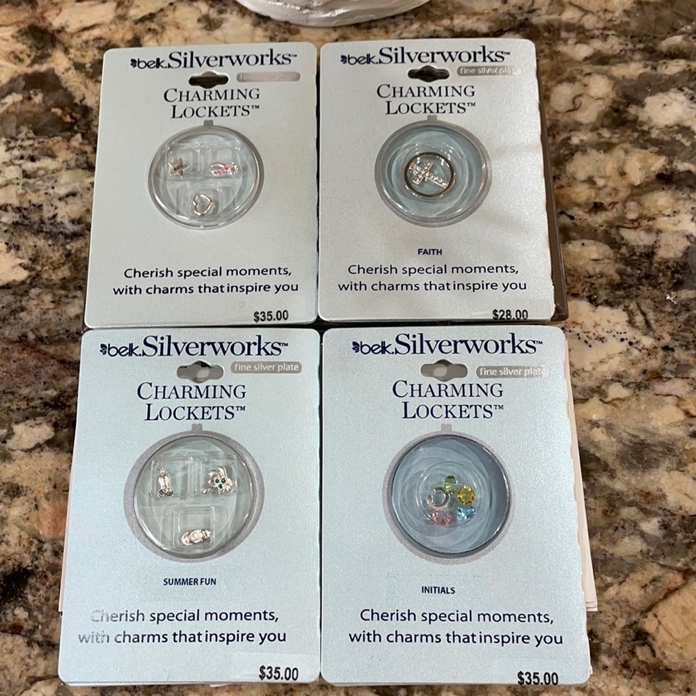NWT Silverworks Silver Locket Charms Bundle